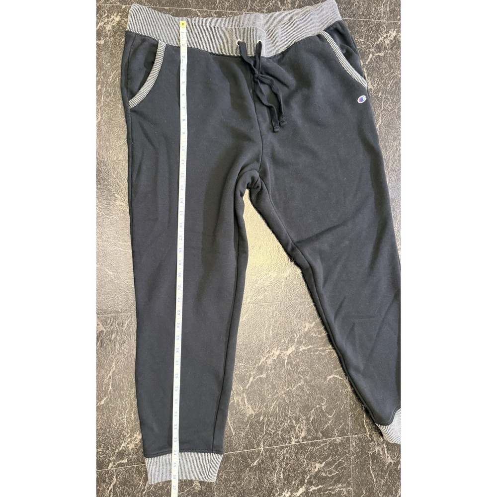 Champion Jogger Pants Women's XL Black Silver Cuff Leg - Picture 6 of 8